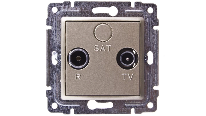 VENA Gniazdo antenowe RTV przelotowe 8dB satyna 515074