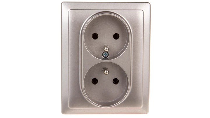 DANTE Gniazdo podwójne kompletne z/u inox 454136