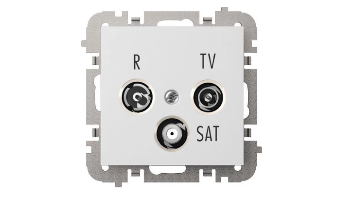 SANTRA Gniazdo antenowe R-TV-SAT końcowe bez ramki podtynkowe biały 4153-10