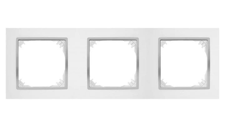 SANTRA ramka potrójna biały/chrom 4173-26