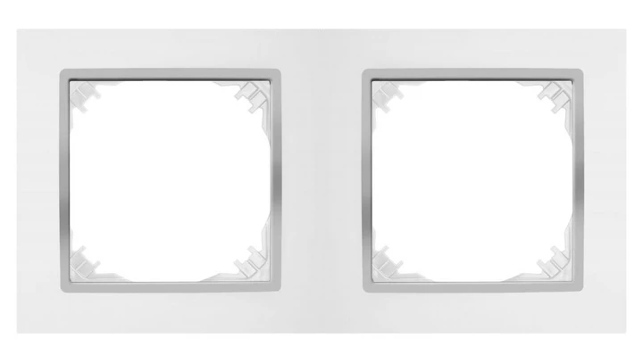 SANTRA ramka podwójna biały/chrom 4172-26