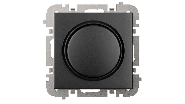 SANTRA ściemniacz LED obrotowy bez ramki podtynkowy czarny 4107-19