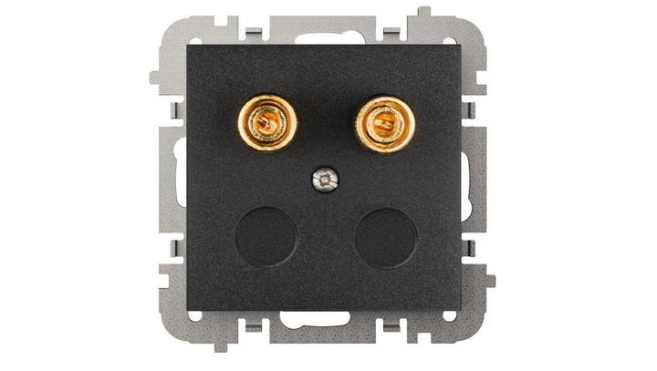 SANTRA gniazdo 1xgłośnikowe bez ramki podtynkowe czarny 4157-19