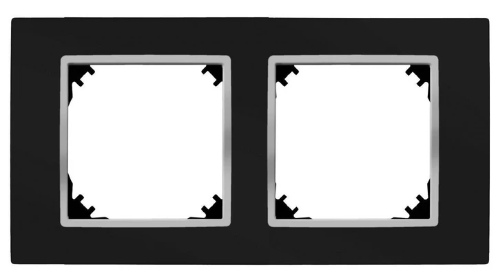 SANTRA ramka podwójna czarny/chrom 4172-46