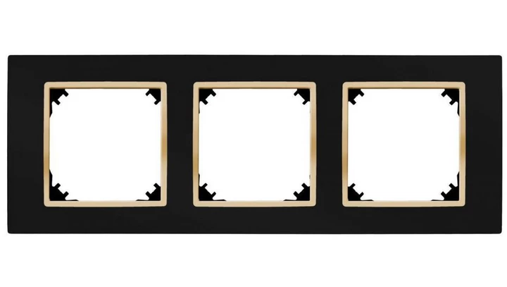 SANTRA ramka potrójna czarny/złoty 4173-47