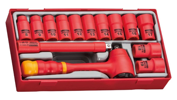 Zestaw narzędzi nasadowych izolowanych VDE 1000V z chwytem 3/8 cala 285240107