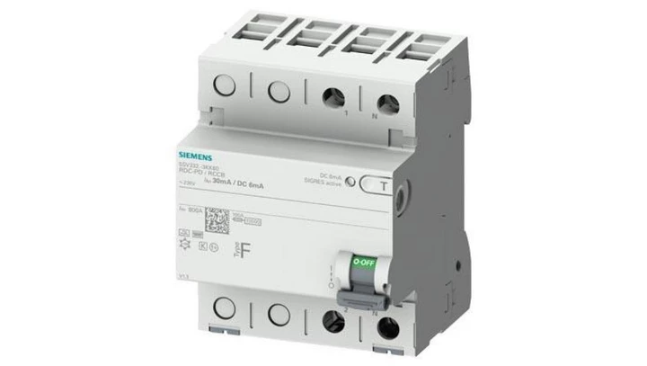 Wyłącznik różnicowoprądowy eMobility 1P+N 40A 30mA 6mA DC Typ F 230V SENTRON 5SV3324-3KK60