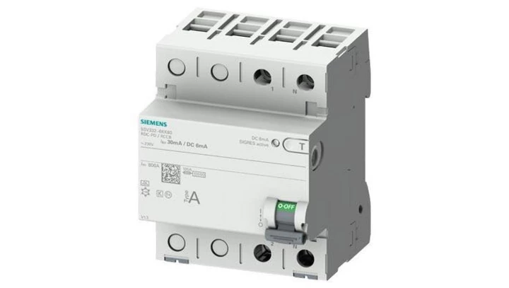 Wyłącznik różnicowoprądowy eMobility 1P+N 25A 30mA 6mA DC Typ A 230V SENTRON 5SV3322-6KK60