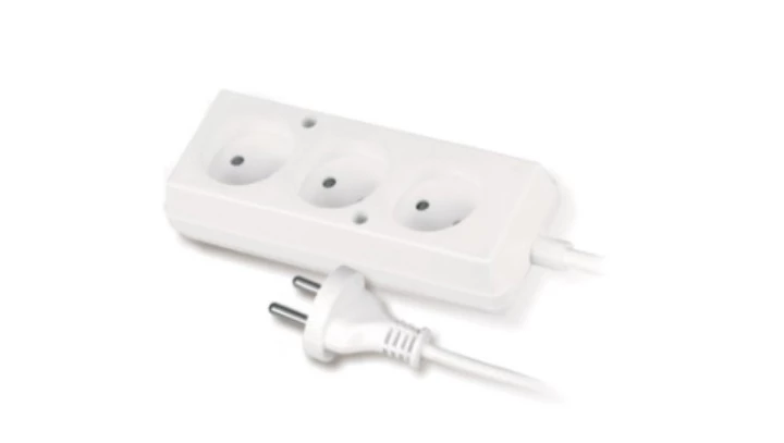Przedłużacz 3-gniazda b/u 10A 1,5m /OMY 2x1/ biały PS-360 T-105300