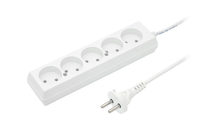 Przedłużacz 5-gniazd b/u 10A 5m /OMY 2x1/ biały PS-560 T-105780