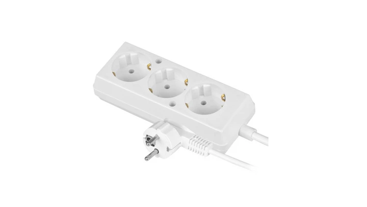 Przedłużacz 3-gniazda z/u Schuko 16A 3m /H05VV-F 3x1,5/ biały PS-370S T-972380