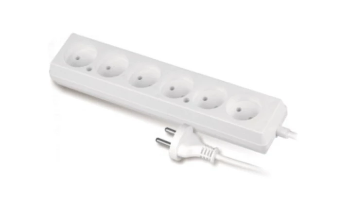 Przedłużacz 6-gniazd b/u 10A 3m /OMY 2x1/ biały PS-660 T-105850