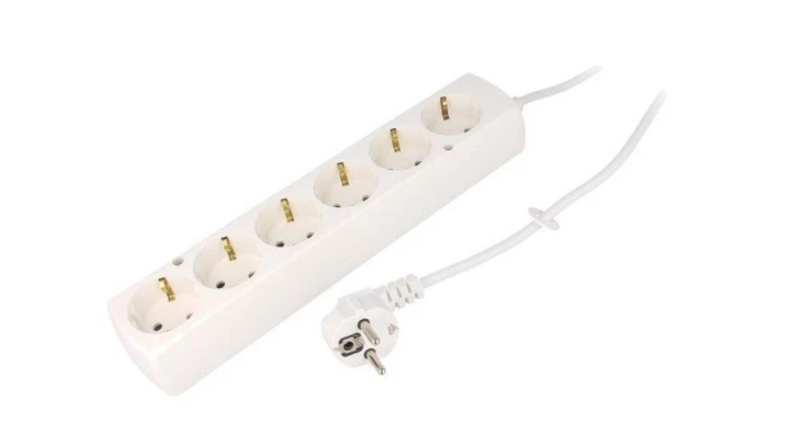 Przedłużacz 6-gniazd z/u Schuko 16A 10m /H05VV-F 3x1,5/ biały PS-670S T-974860