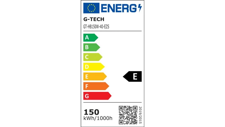 G-TECH typu HIGH BAY,150W,15000lm,AC220-240V,50-60Hz,IP65,RA80,PF0,9,4000K