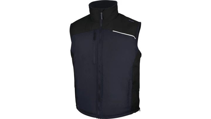 Kamizelka z poliestru pongee powlekanego PVC FIDJI3, kolor: granatowo-czarny, rozmiar: XXL / FIDJ3MNXX