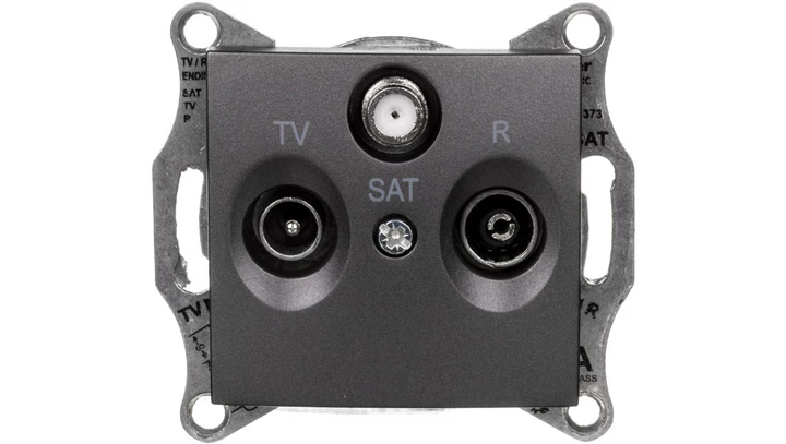 SEDNA Gniazdo antenowe R/TV/SAT końcowe grafitowe SDN3501370