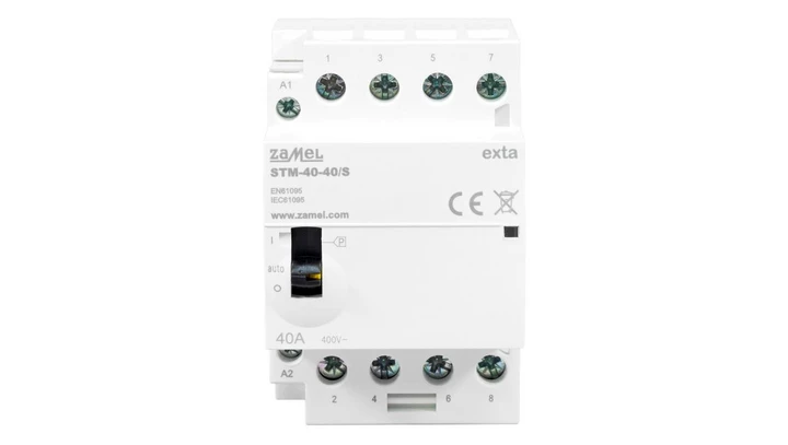 Stycznik modułowy ze sterowaniem ręcznym instalacyjny 40A 4Z 230V AC STM-40-40/S EXT10000315
