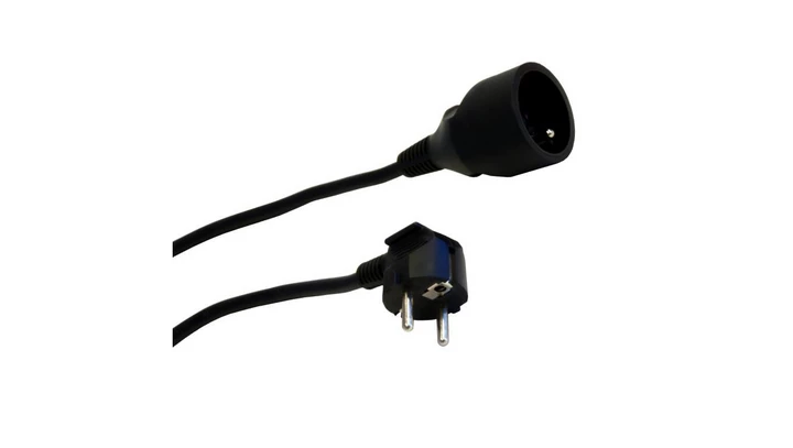 Przedłużacz 1-gniazdowy, 5m czarny 3x1,0mm OWY 28219