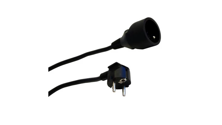 Przedłużacz 1-gniazdowy, 3m, 3x1,0mm OWY czarny 28218