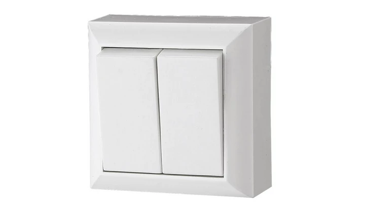 Łącznik świecznikowy, podwójny, natynkowy, IP20, biały, GAO 20454