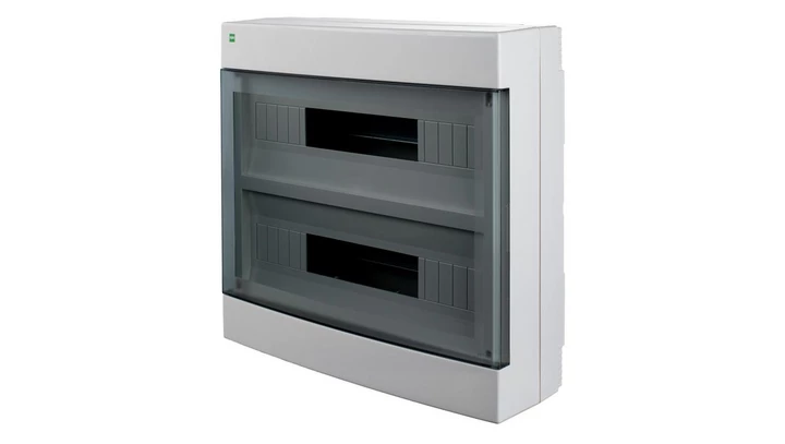 Rozdzielnica modułowa natynkowa AREO PE+N 2x18 IP40 biały/dymny 3651-01