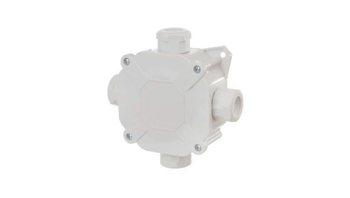 Puszka natynkowa hermetyczna 75x75x33mm (4xPG16) z zaciskami 5x4mm2 IP67 szara 0298-00