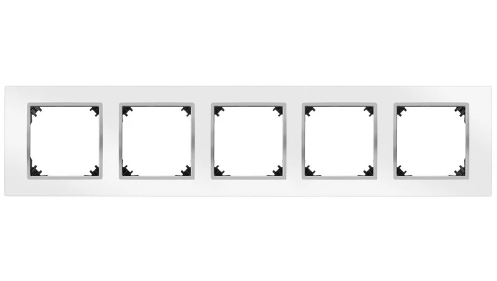 VESTRA ramka pięciokrotna IP20 biały/chrom 3875-26