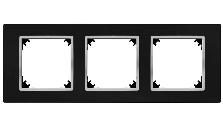VESTRA ramka potrójna czarny/chrom 3873-46