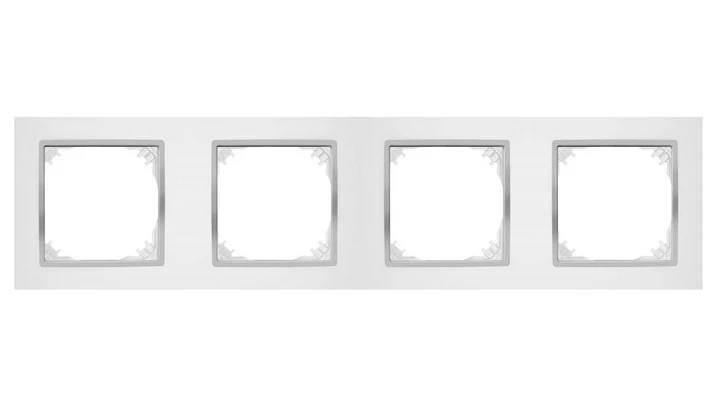 SANTRA ramka czterokrotna IP20 biały/chrom 4174-26
