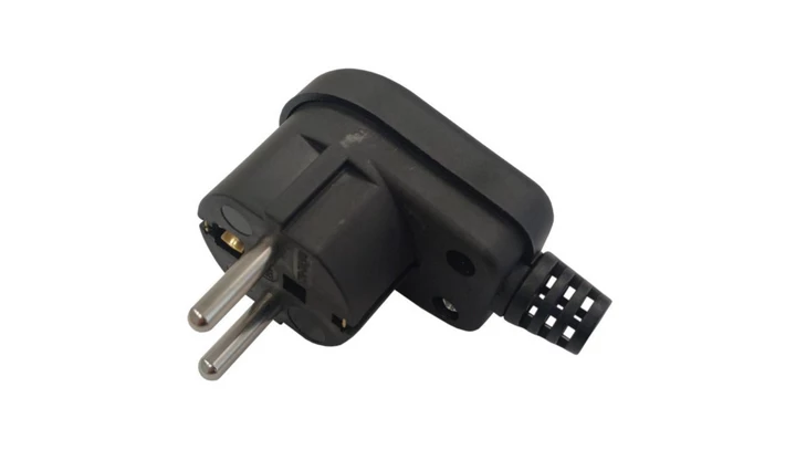 Wtyczka kątowa 2P+Z unischuko IP20 250V~ 16 A czarna 24031