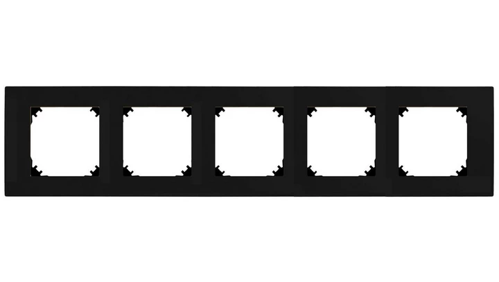SANTRA ramka pięciokrotna IP20 czarny 4175-09