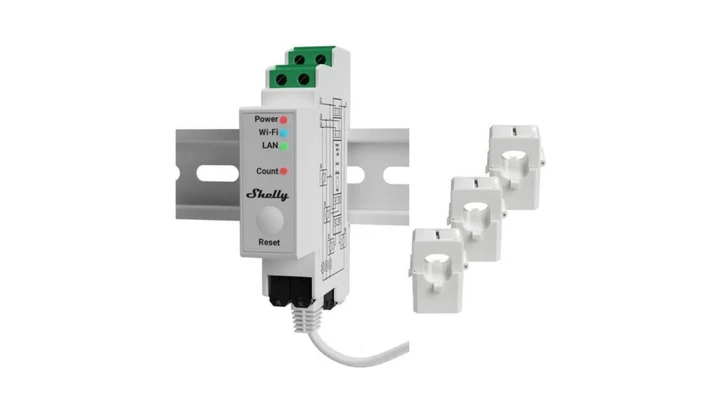 Shelly trójfazowy licznik energii do montażu na szynie DIN Shelly PRO 3EM 3800235268100