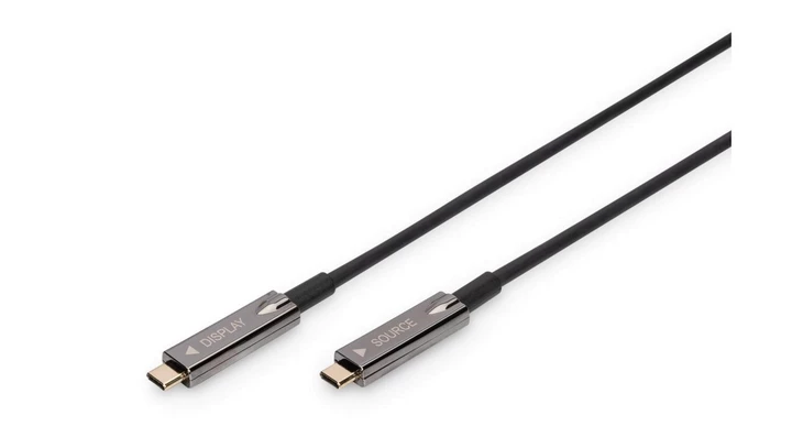 Kabel połączeniowy hybrydowy AOC USB 3.1 Typ C/USB Typ C 4K 60Hz 10m AK-330160-100-S