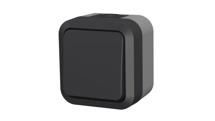 Łącznik zwierny dzwonek pojedynczy natynkowy Aqua Pro IP55 szaro grafitowy 60322