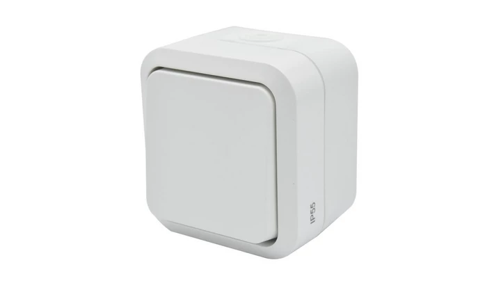 Łącznik zwierny dzwonek pojedynczy natynkowy Aqua Pro IP55 biały 60222