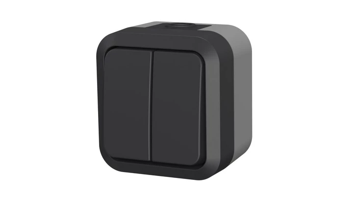 Łącznik świecznikowy podwójny natynkowy Aqua Pro IP55 szaro grafitowy 60323