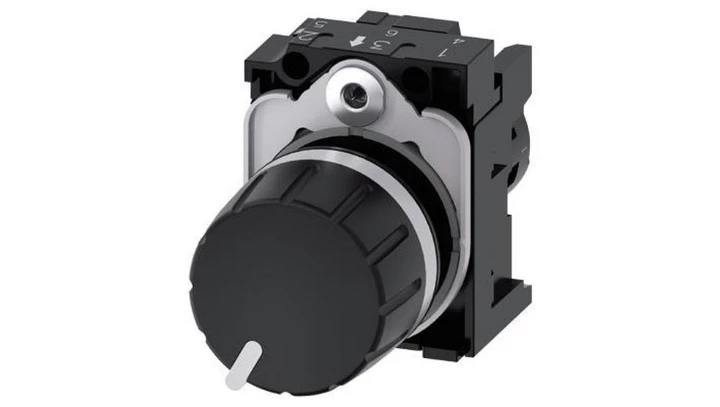 Potencjometr kompaktowy 22mm 1kOhm 1W IP69(K) tworzywo czarna gałka z uchwytem przył śrub SIRIUS ACT 3SU1200-2PQ10-1AA0