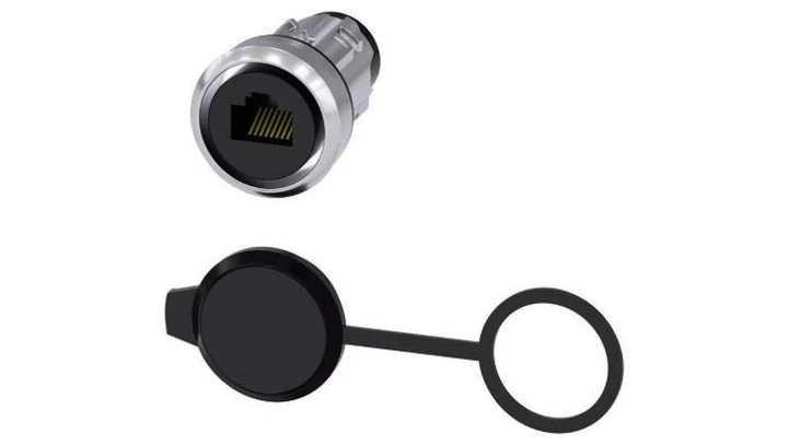 Gniazdo RJ45 Cat.6 do otworu 22mm metal z zaślepką IP65 SIRIUS ACT 3SU1950-0GB80-0AA0