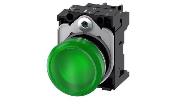 Lampka sygnalizacyjna kompletna 22mm zielona LED 24V AC-DC metal przył śrubowe SIRIUS ACT 3SU1152-6AA40-1AA0