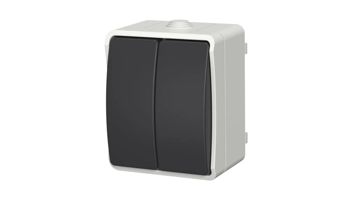 Łącznik świecznikowy natynkowy Aqua Plus IP54 szaro grafitowy 40113