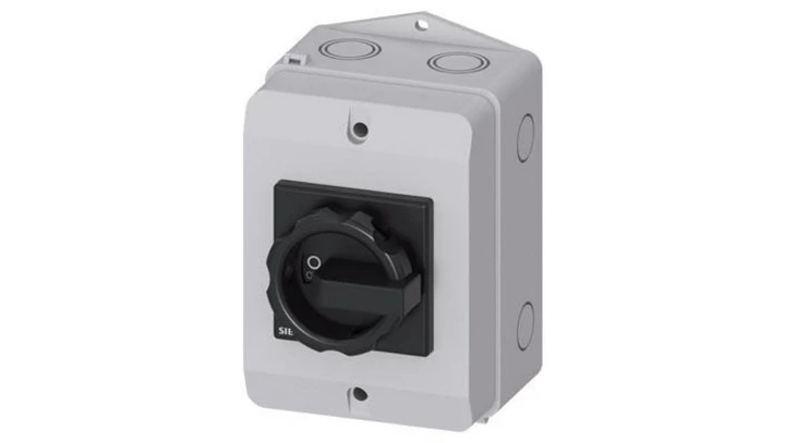 Rozłącznik główny w obudowie 3P+N 16A 7.5kW AC23A 400V pokrętło czarne 3LD2064-1TC51