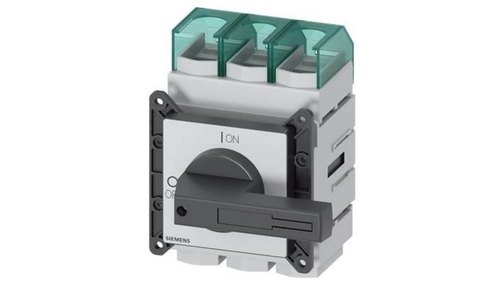 Rozłącznik główny 3P 250A 132kW AC23A 400V montaż tablicowy pokrętło czarne piórkowe 4 otwory 3LD2405-0TK11