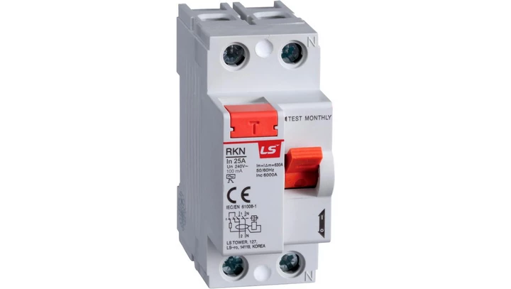 Wyłącznik różnicowoprądowy 2P 25A 0,1A typ A RKN2P 25A 100MAA 06220445R0