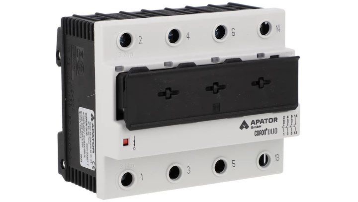 Rozłącznik bezpiecznikowy 3P+N przełącznik pomocniczy 63A 500V AC CORON DUO 0000103307T