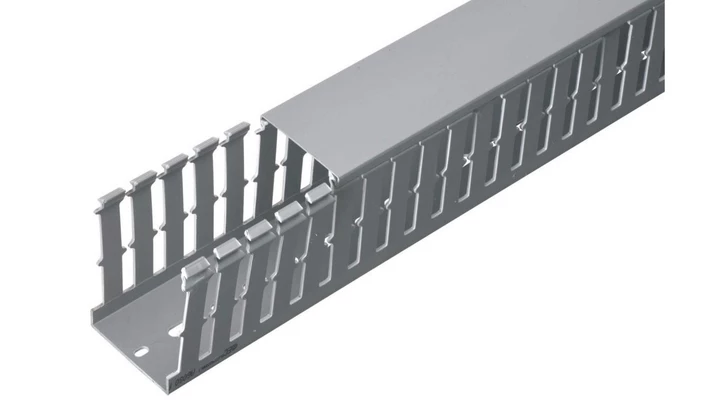Korytko grzebieniowe samogasnące 8/12/8 40x80 szare z pokrywą PV UV /2m/ (opak. 40m)
