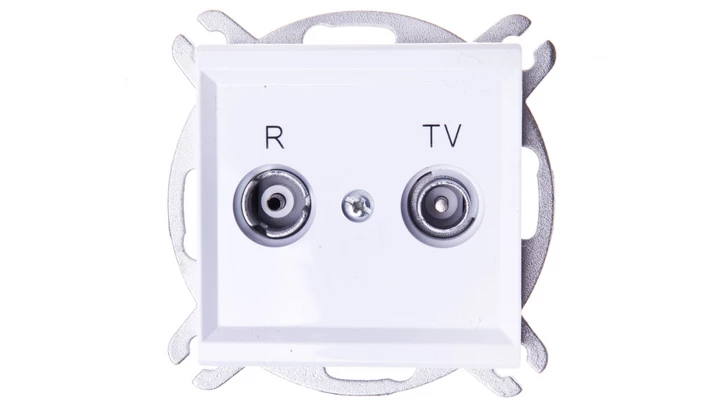 SONATA Gniazdo RTV przelotowe 14-dB biały mat GPA-14RP/m/75