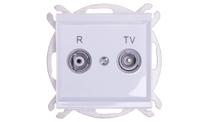 SONATA Gniazdo RTV przelotowe 16-dB biały mat GPA-16RP/m/75