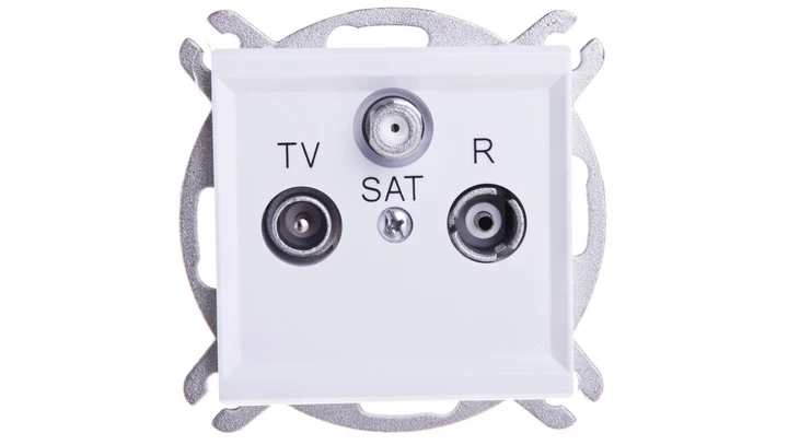 SONATA Gniazdo RTV-SAT przelotowe biały mat GPA-RSP/m/75