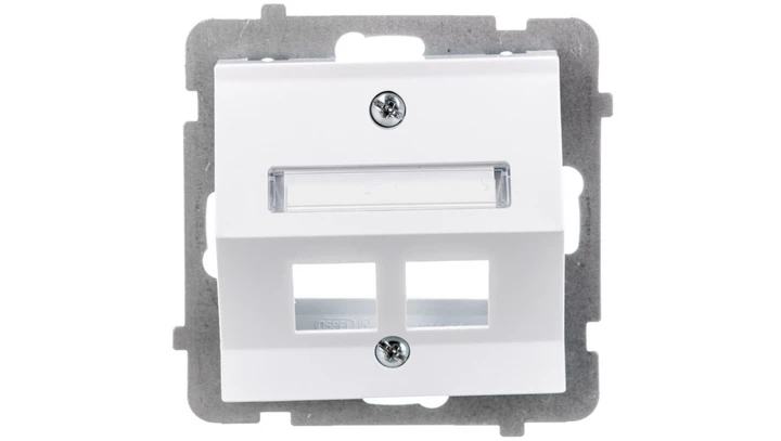 SONATA Obudowa gniazda podwójnego typu Keystone skośna biały mat GPK-2RS/p/75