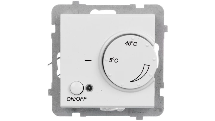 SONATA Regulator temperatury z czujnikiem napowietrznym biały mat RTP-1RN/m/75